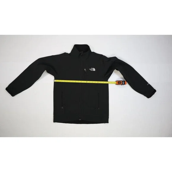 North Face Jacket Mens Small Black Softshell Fleece Lined Full Zip Outdoors Coat